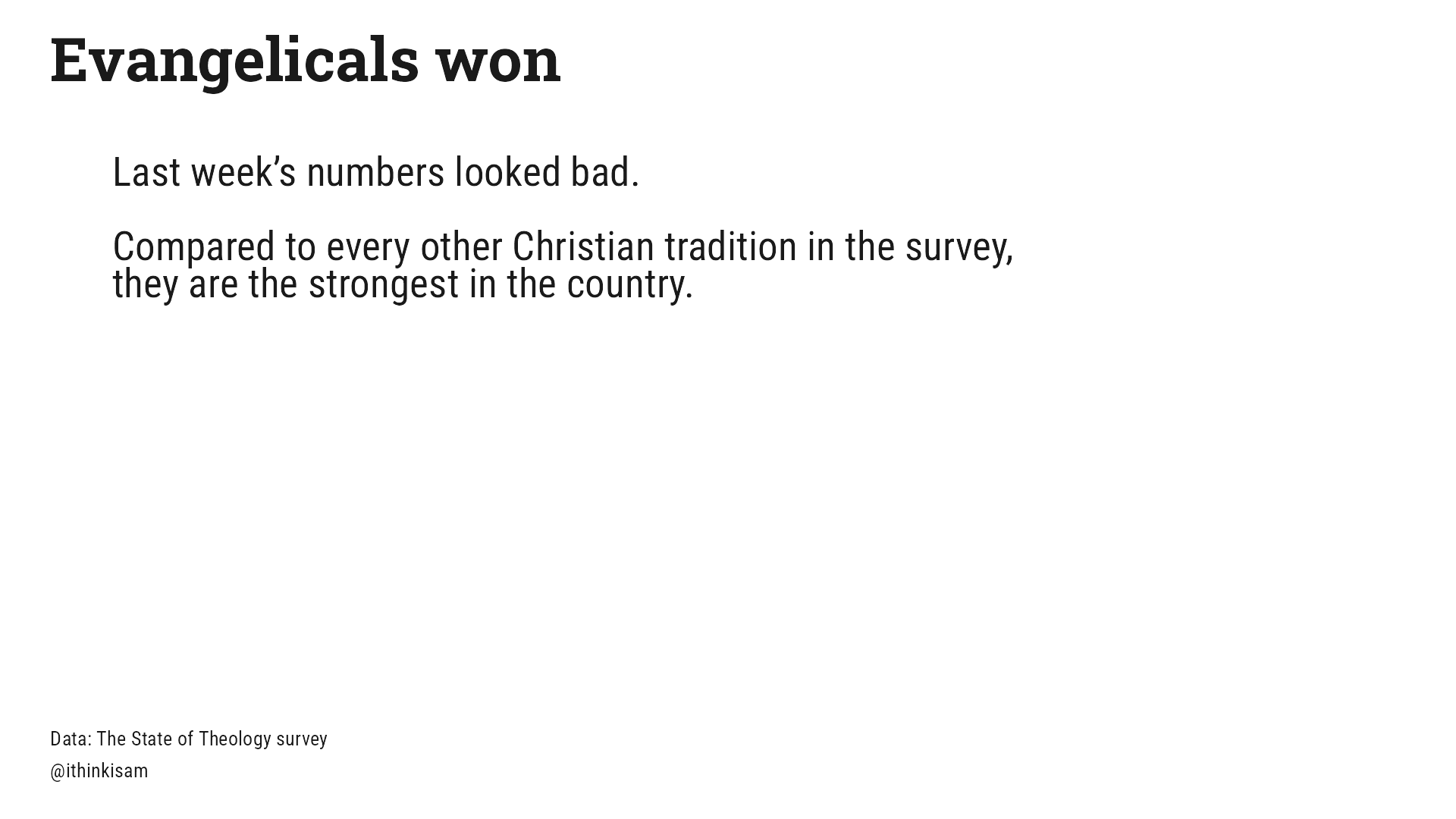 Evangelicals won